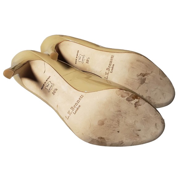 L.K. Bennett Size 39.5 Tan Leather 4" Pumps AS IS No Box - Picture 6 of 10